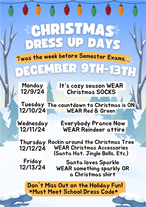 PJHS Christmas Dress up Days!